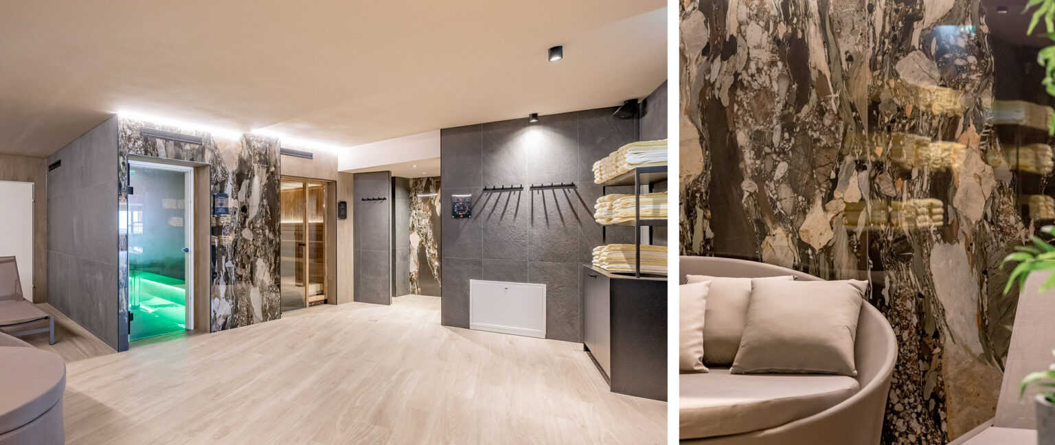 Wellnessbereich im Hotel "The Moss" in Obergurgl im Ötztal